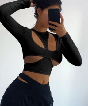 Two Piece Long Sleeve Overlay Top